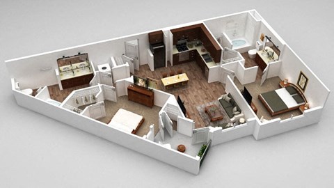 a floor plan of a house with a bedroom and a living room